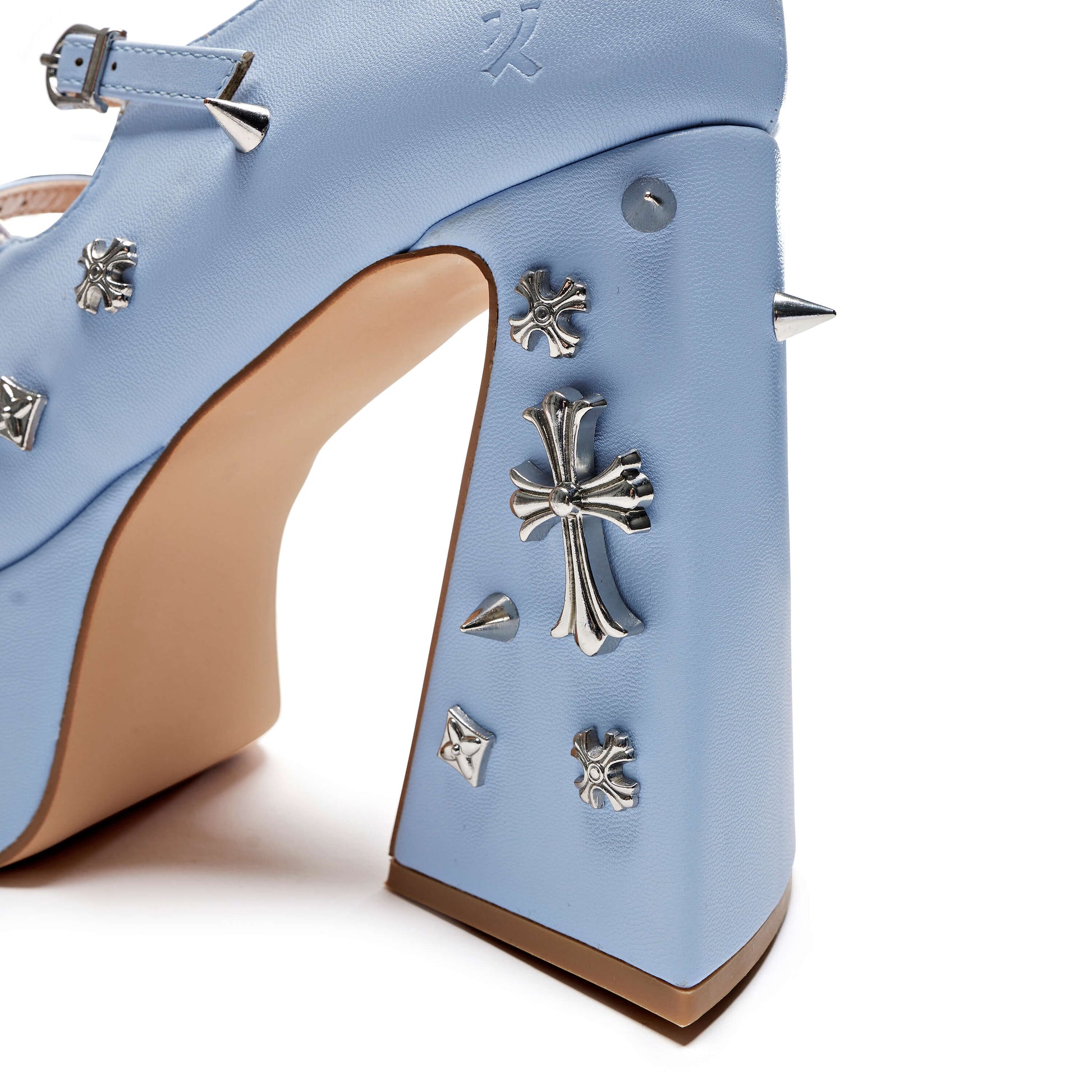 Devil Tears Blue Platform Heels - Shoes - KOI Footwear - Blue - Heel Detail