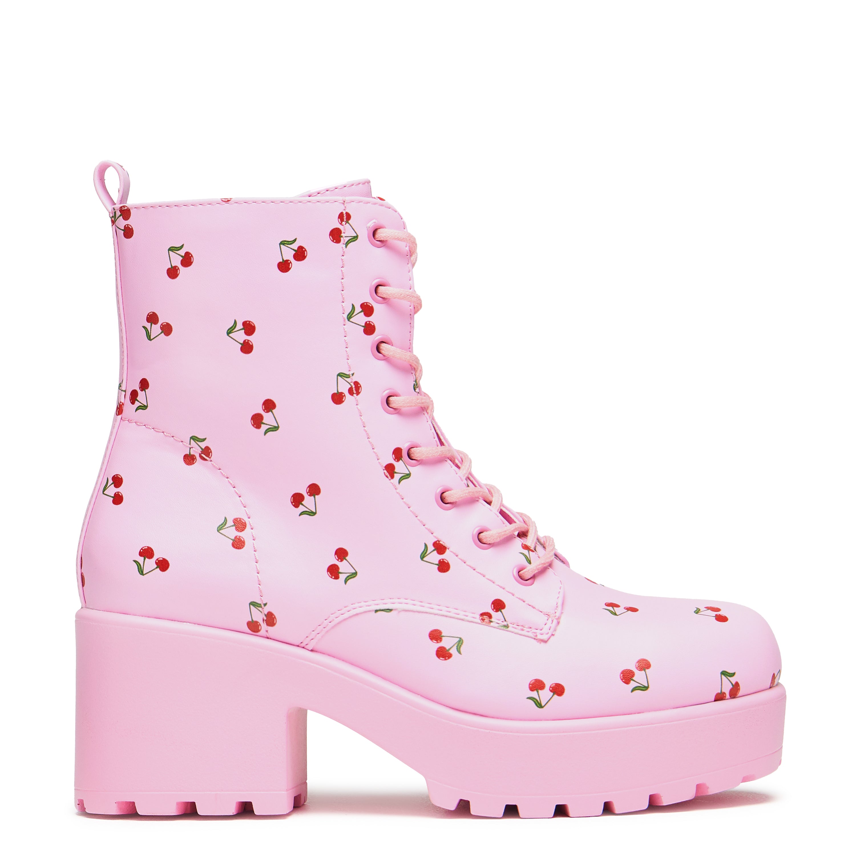 Combat Boots Pink Boots Platform Cherry Passion Platform Boots