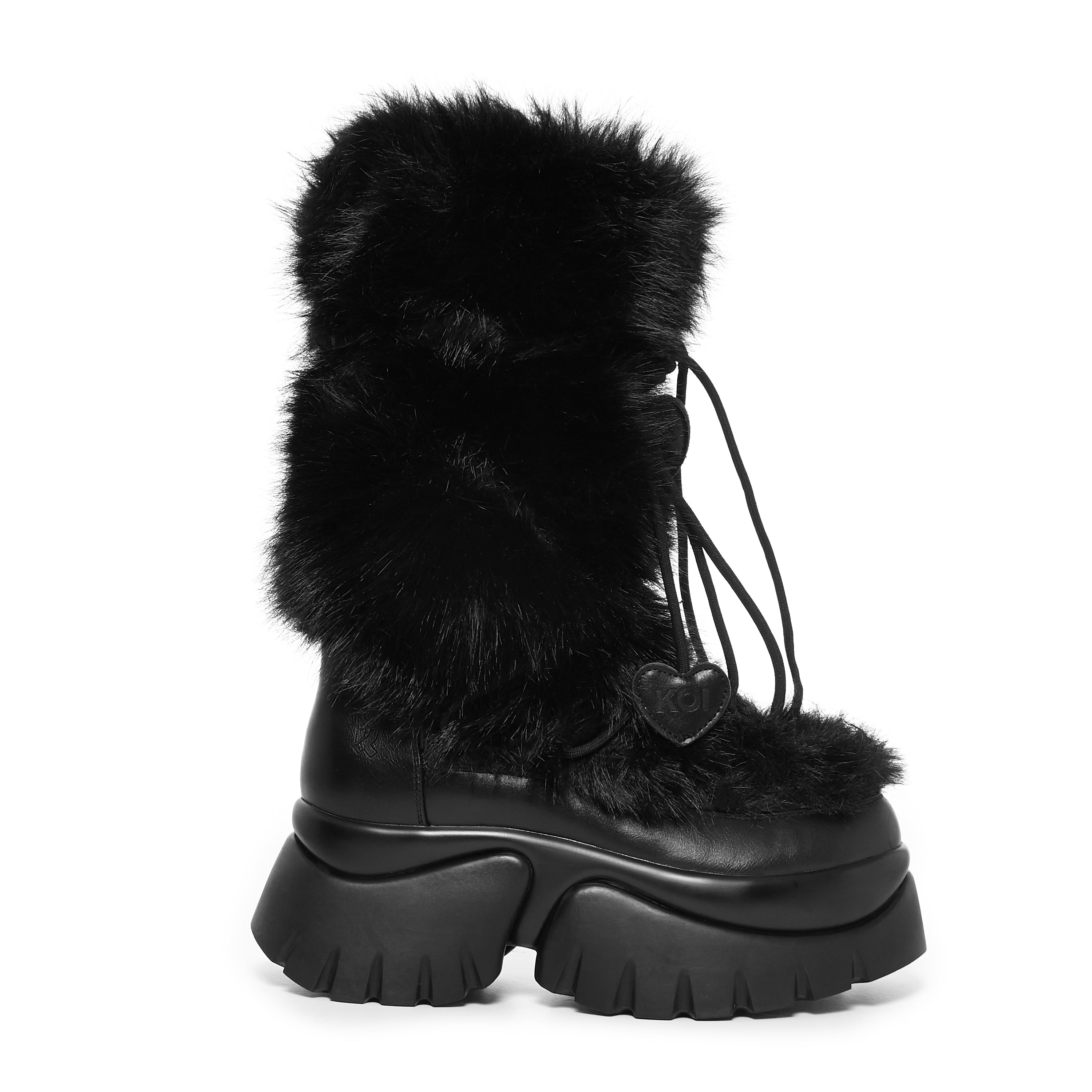 Midnight Sasquatch Fluffy Snow Boots Black – KOI footwear