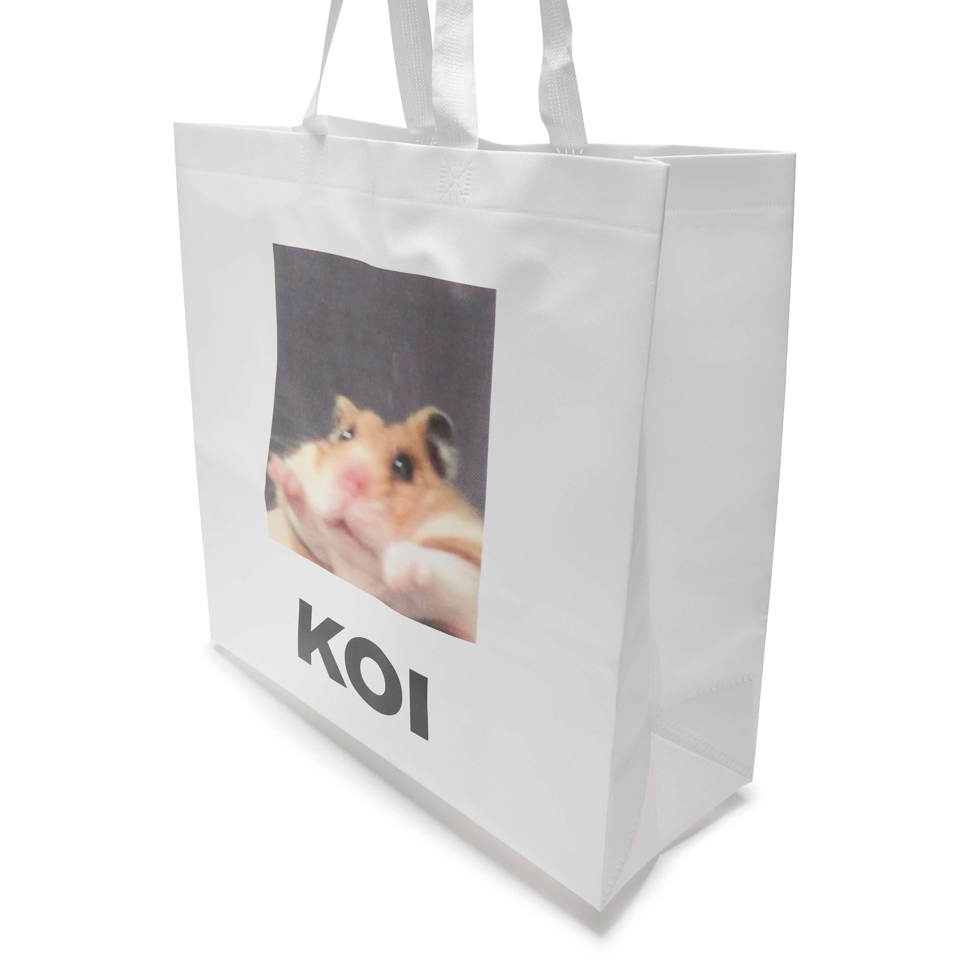 KOI Hamster Tote Bag - Accessories - KOI Footwear - White - Side View