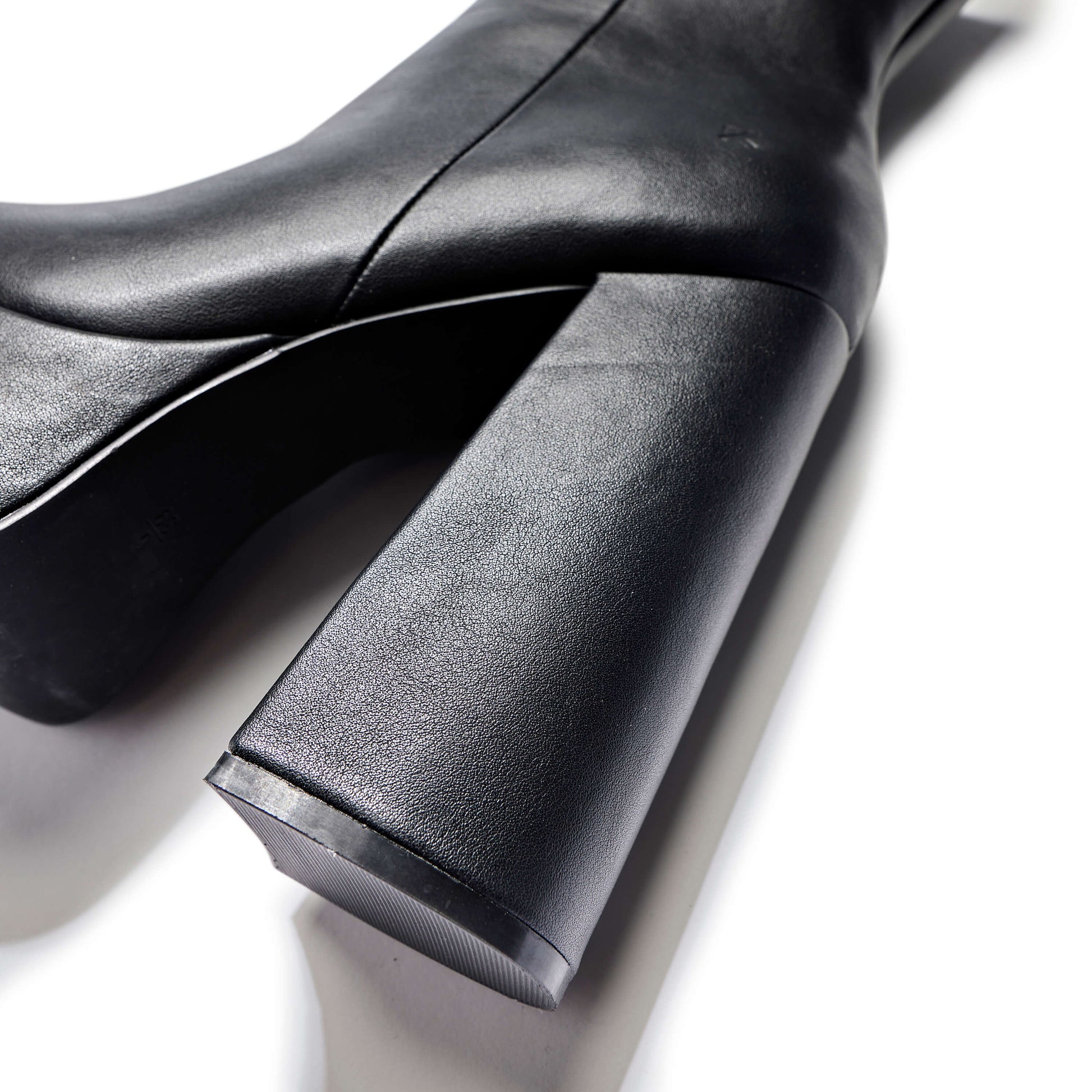 Lexus Black Platform Heeled Boots - Ankle Boots - KOI Footwear - Black - Heel Detail