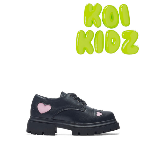 Lil’ Tennin Heart Shoes - Shoes - KOI Footwear - Black - Main View