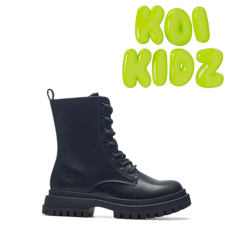 Magic Dreamers Kidz Lace Up Boots - Ankle Boots - KOI Footwear - Black - Main View