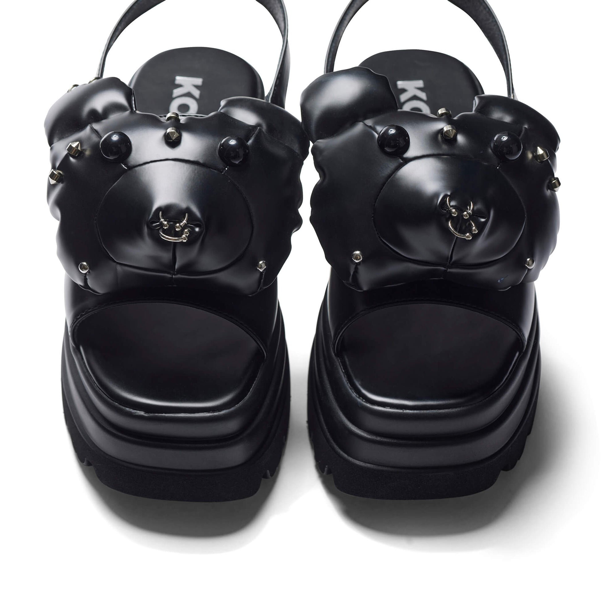 Grim Hardcore Chunky Sandals - Black - KOI Footwear - Front View