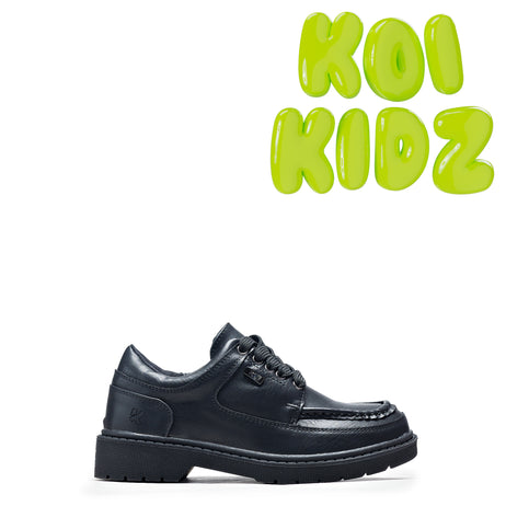 Playful Trek Kidz Lace Up Shoes - Shoes - KOI Footwear - Black - Main View