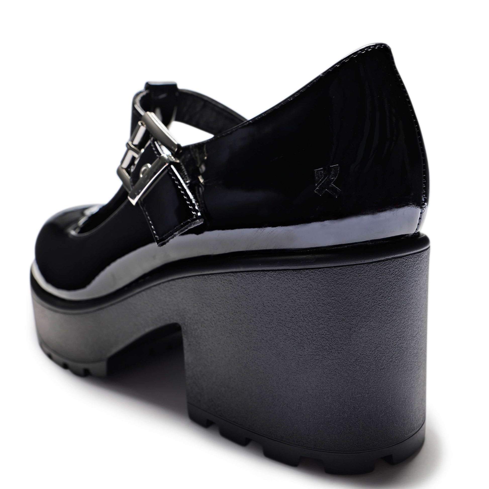 SAI Black Mary Jane Shoes 'Patent Edition' - Mary Janes - KOI Footwear - Black - Heel Detail