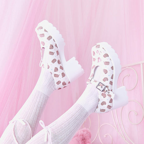 Sai White Mary Janes 'Pusheen Edition' - Mary Janes - KOI Footwear - White - Main View