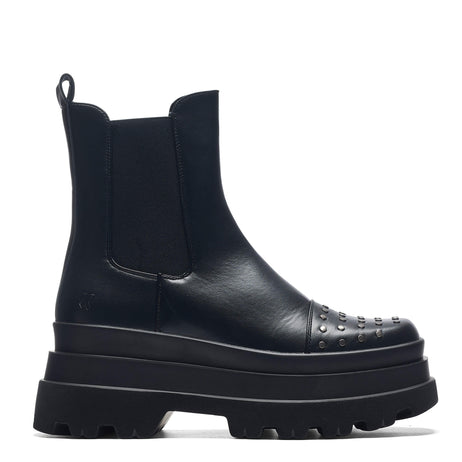 Silence Studded Trident Chelsea Boots - Black - Ankle Boots - KOI Footwear - Black - Main View