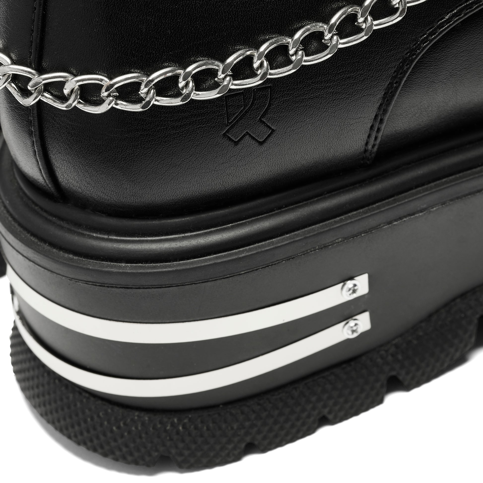The Silence Men's Platform Grunge Boots - Black - Koi Footwear - Back Detail