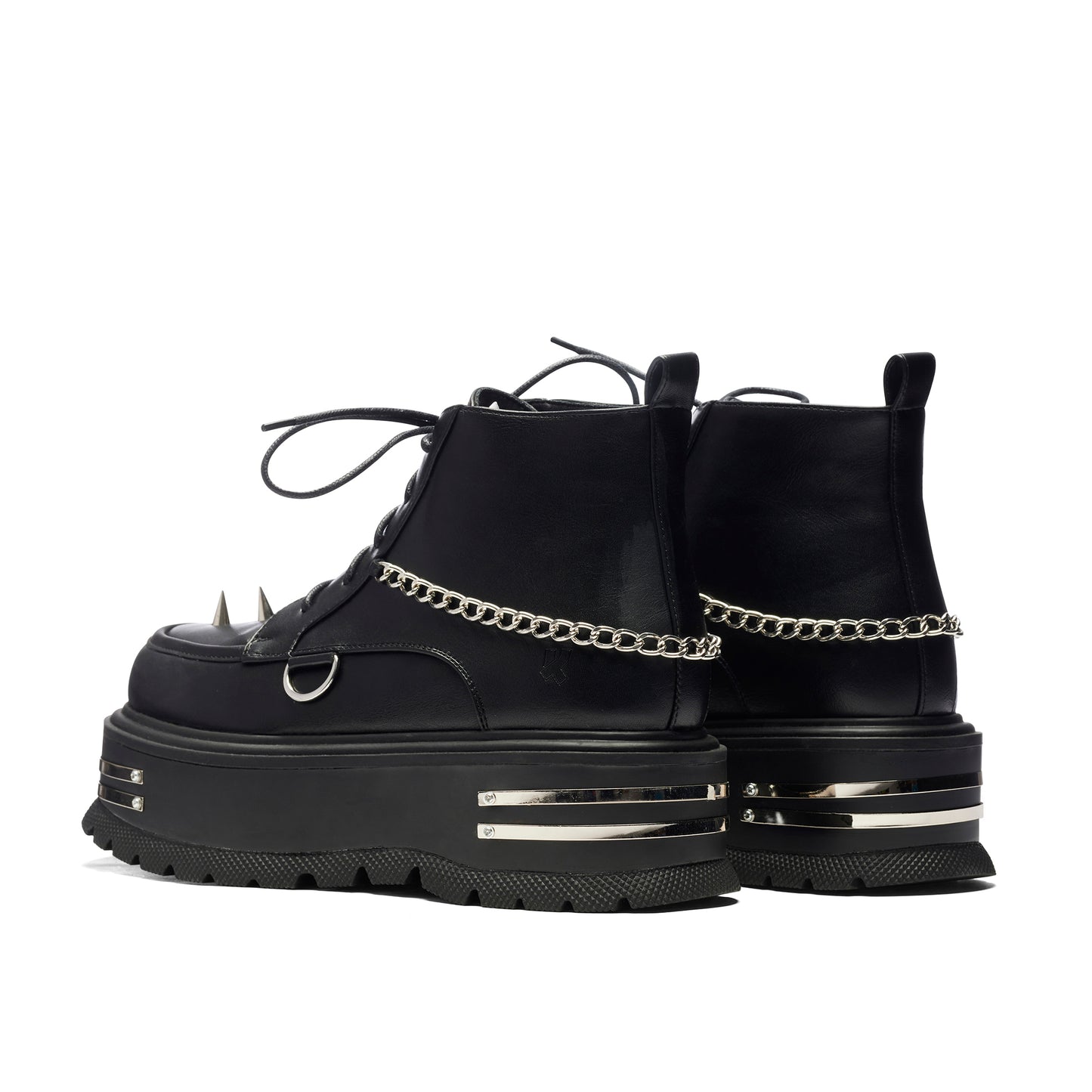 The Silence Platform Grunge Boots - Black - Koi Footwear - Back View