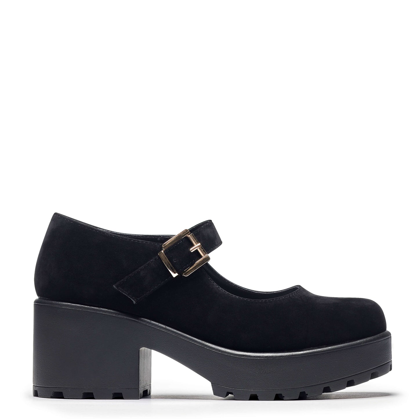TIRA Black Mary Jane Shoes 'Suede Edition' - Mary Janes - KOI Footwear - Black Suede - Side View