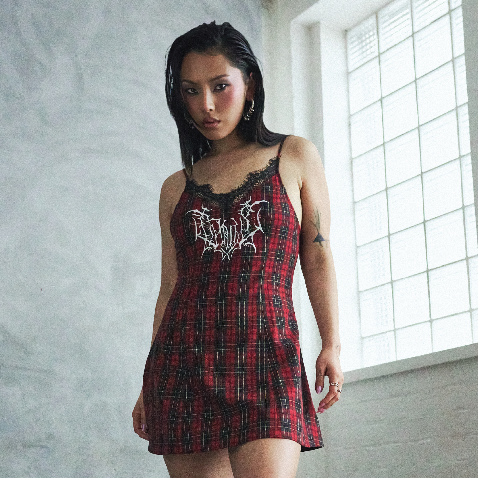 plaid slip dress Tarnished Plaid Slip Dress
