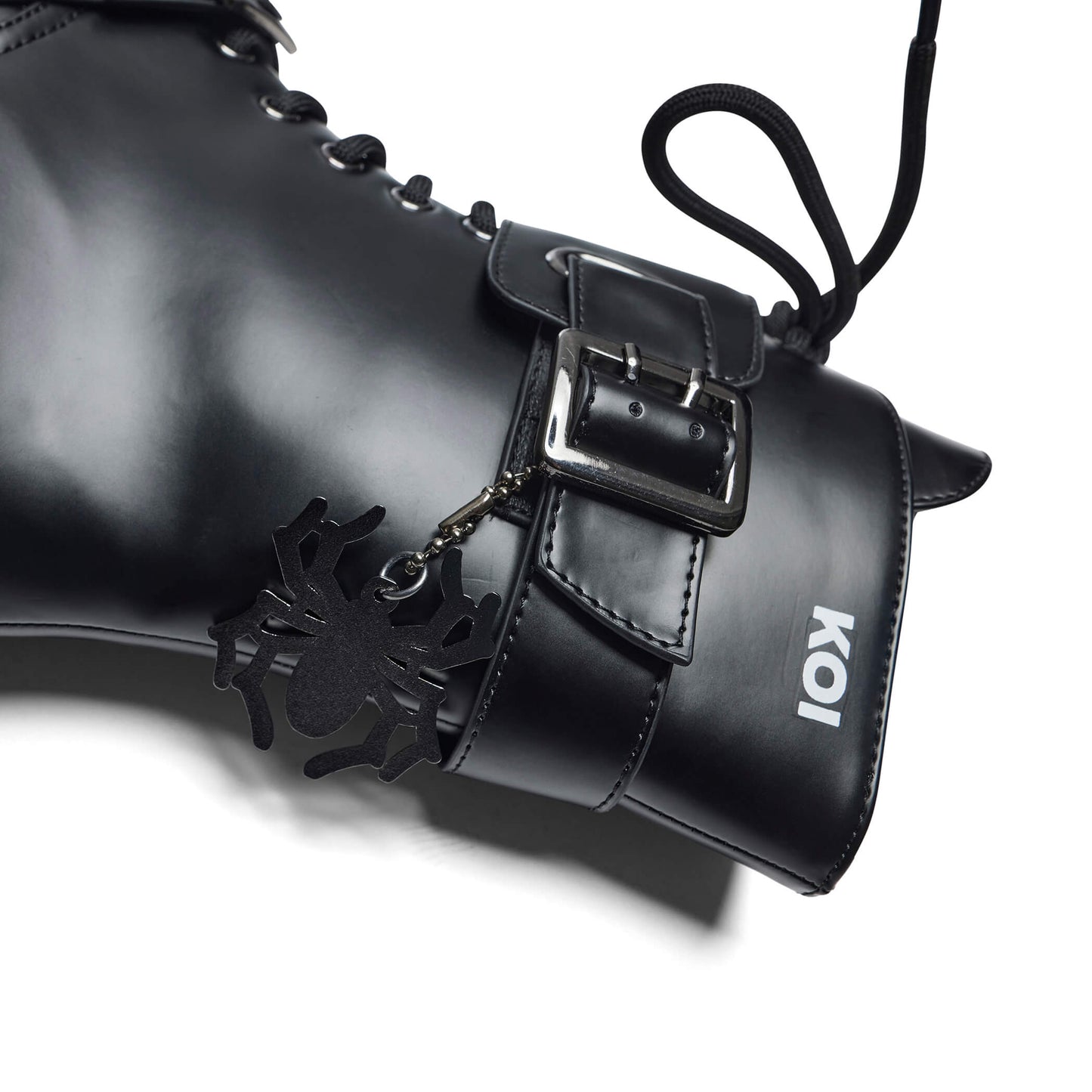 The Curse Of The Black Widow Boots - Black - Ankle Boots - KOI Footwear - Black - Top Detail