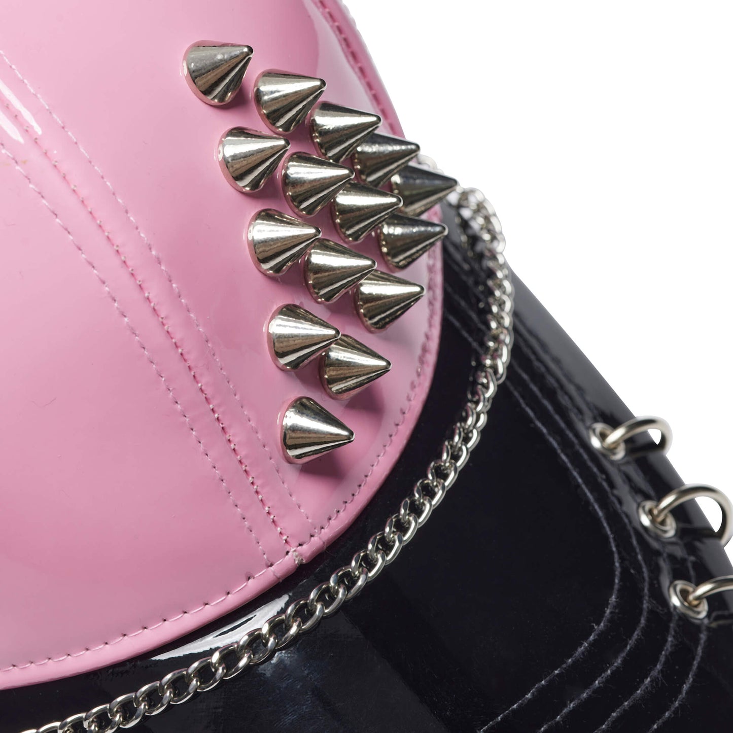 Malevolent Grunge Pink Cap - Accessories - KOI Footwear - Pink - Front Detail