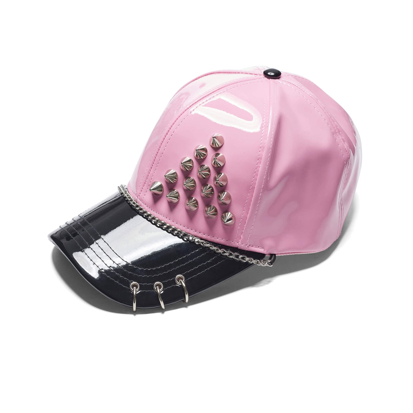 Malevolent Grunge Pink Cap - Accessories - KOI Footwear - Pink - Three-Quarter View