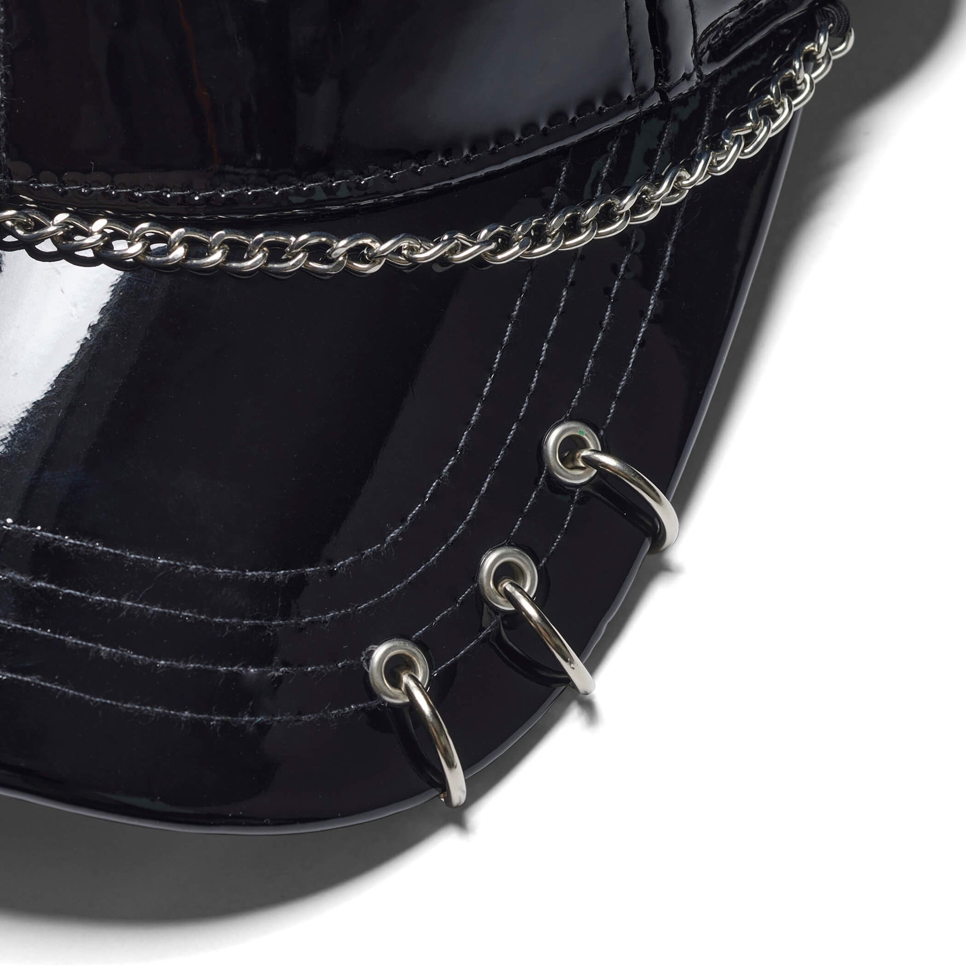 Malevolent Black Punk Cap - Accessories - KOI Footwear - Black - Front Detail