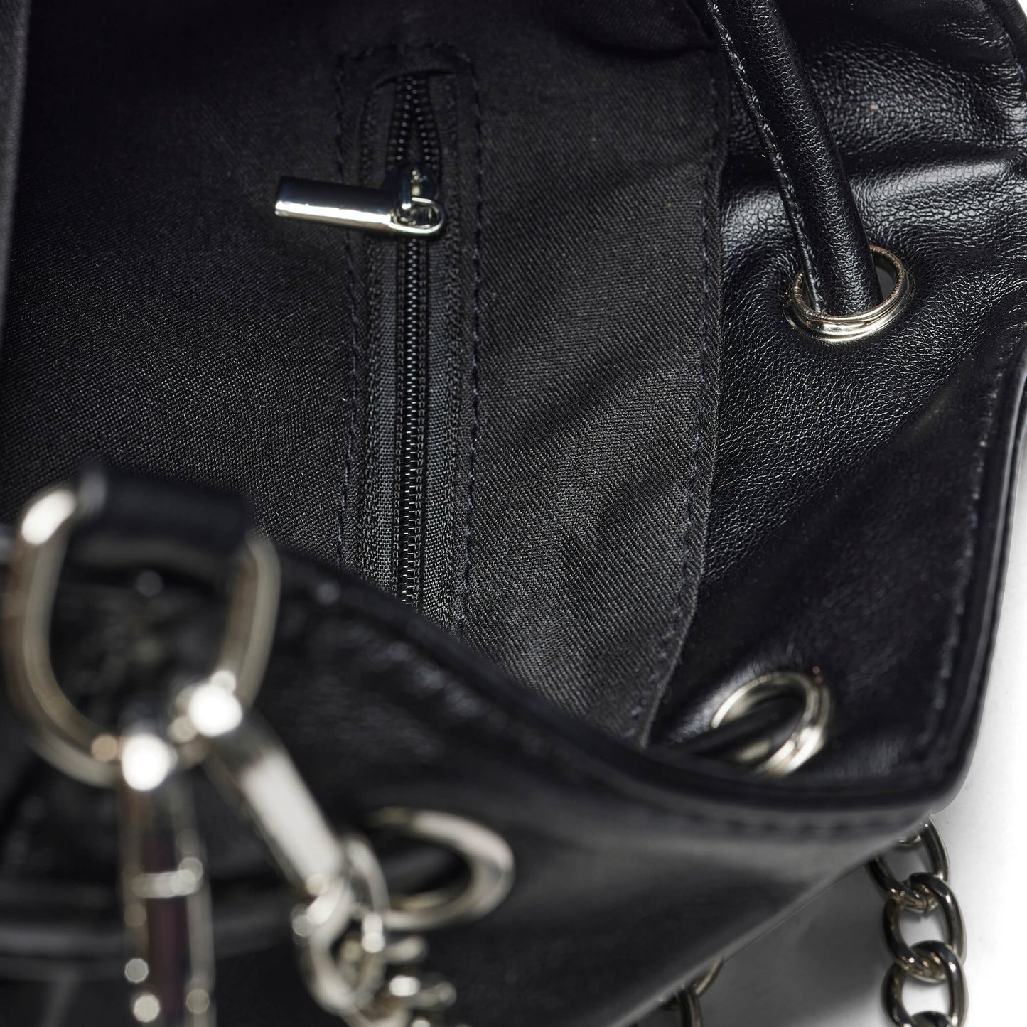 Rimo Black Mini Backpack - Accessories - KOI Footwear - Black - Inside Detail