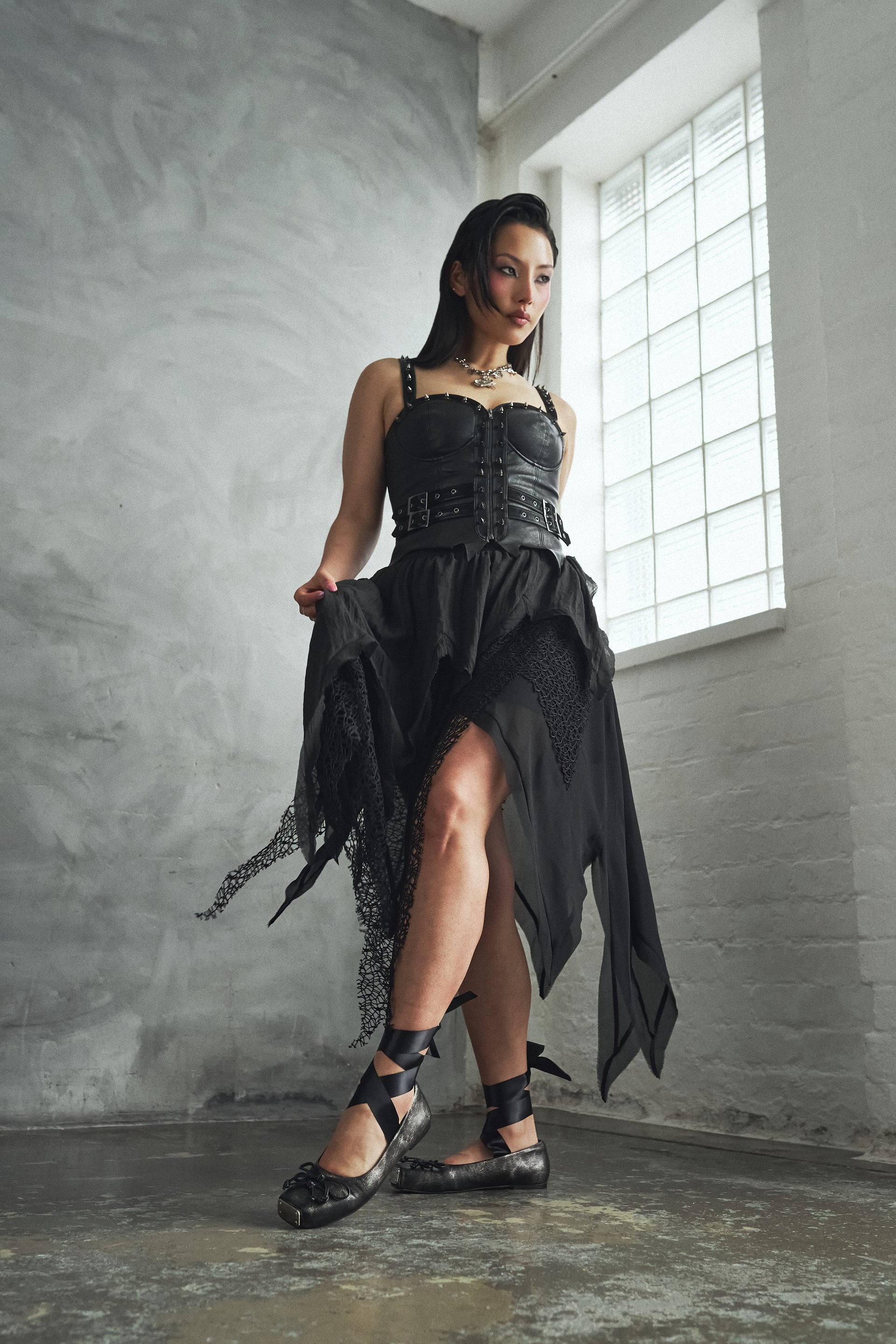 Frostbitten Layered Corset Midi Dress