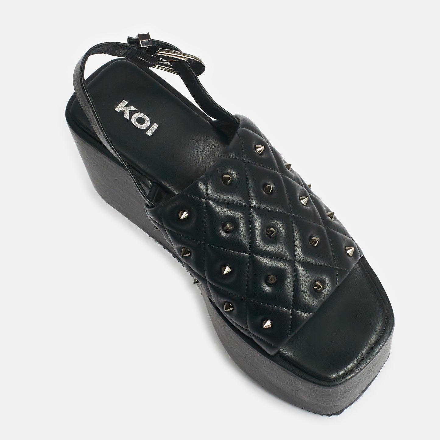 Imperial Web Mega Platform Sandals - Sandals - KOI Footwear - Black - Top View