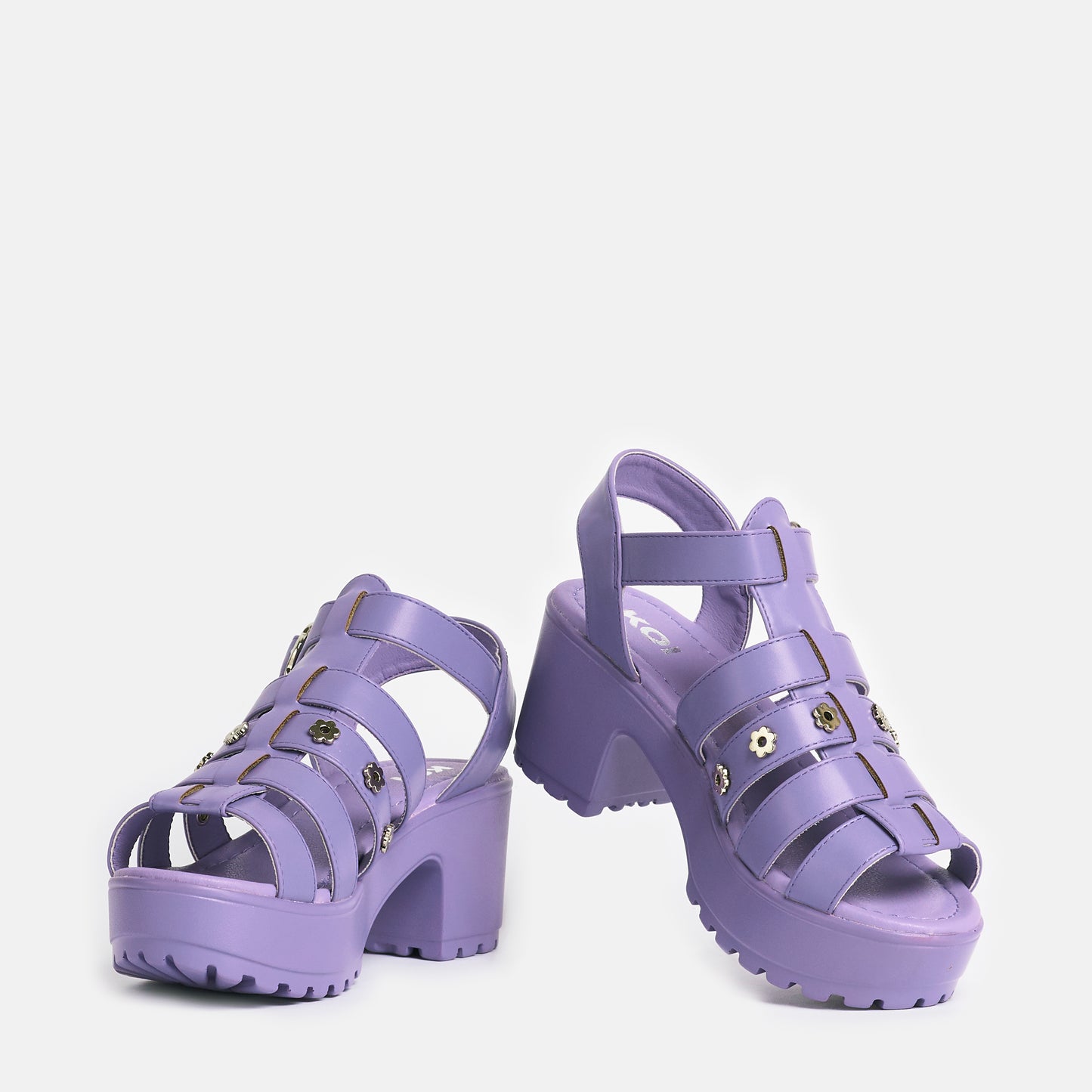 Desert Paradise Orchid Flower Sandals - Sandals - KOI Footwear - Purple - Front View