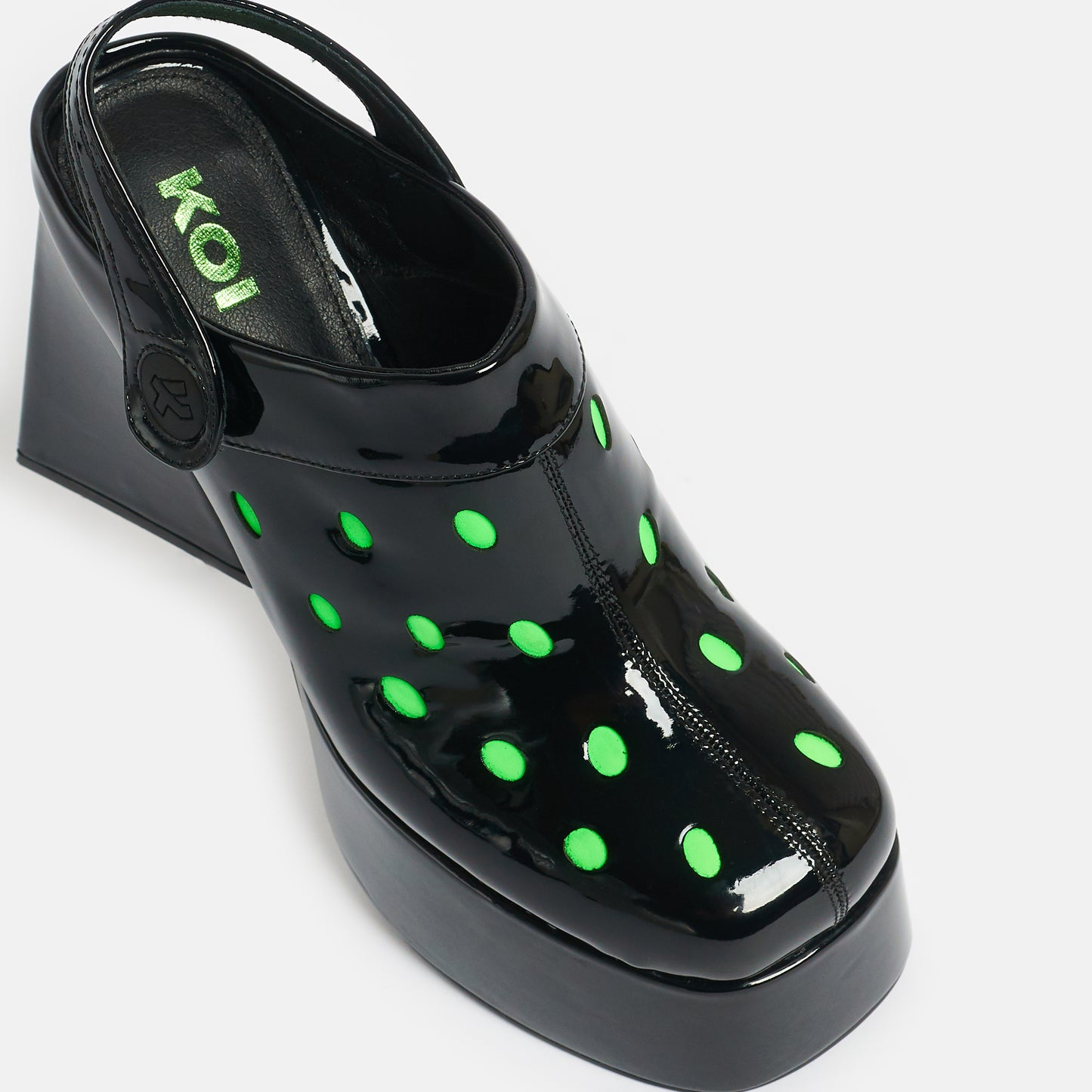 Galactic Boom Neon Alien Heels - Shoes - KOI Footwear - Black - Top View
