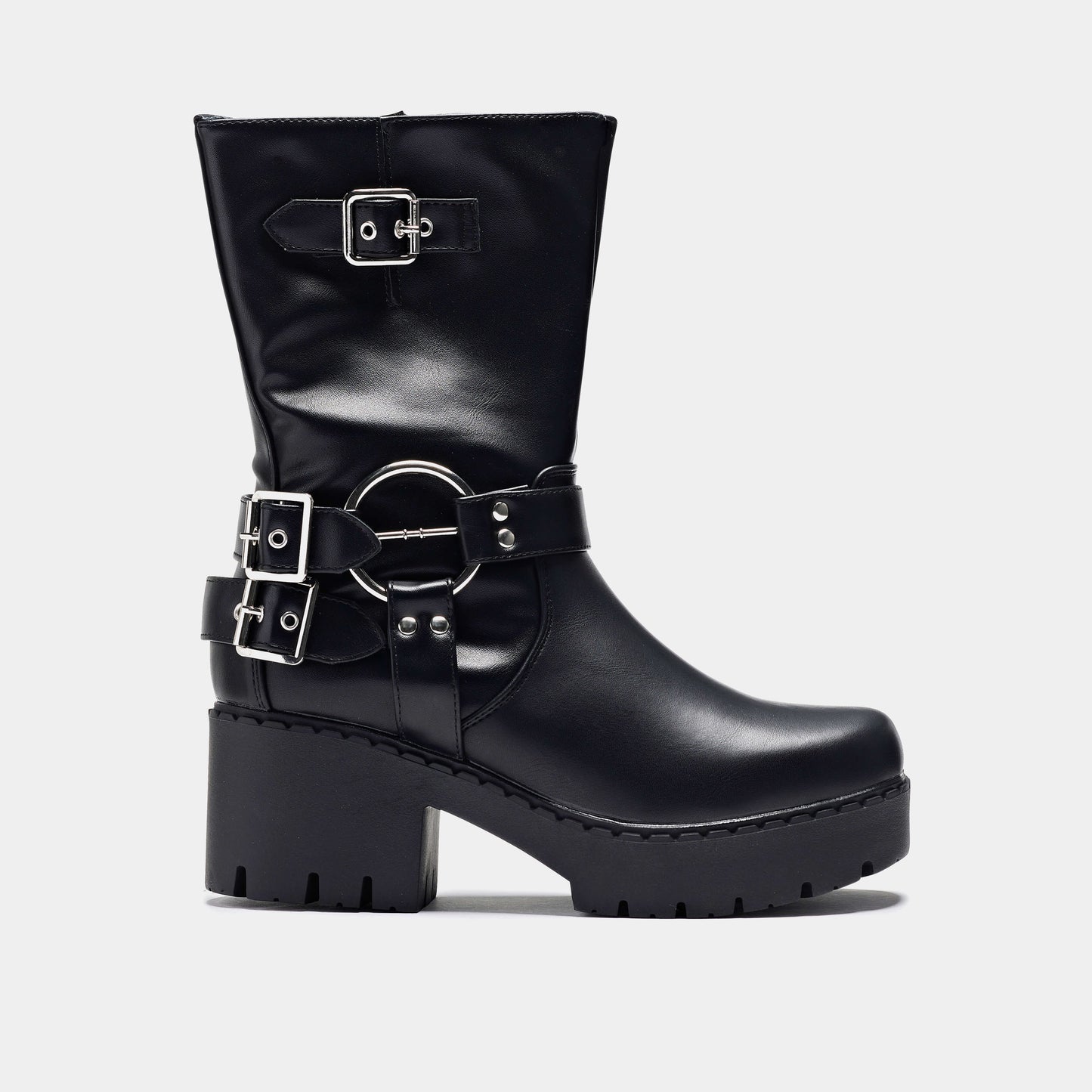 Oblivion Grunge Switch Boots - Ankle Boots - KOI Footwear - Black - Side View
