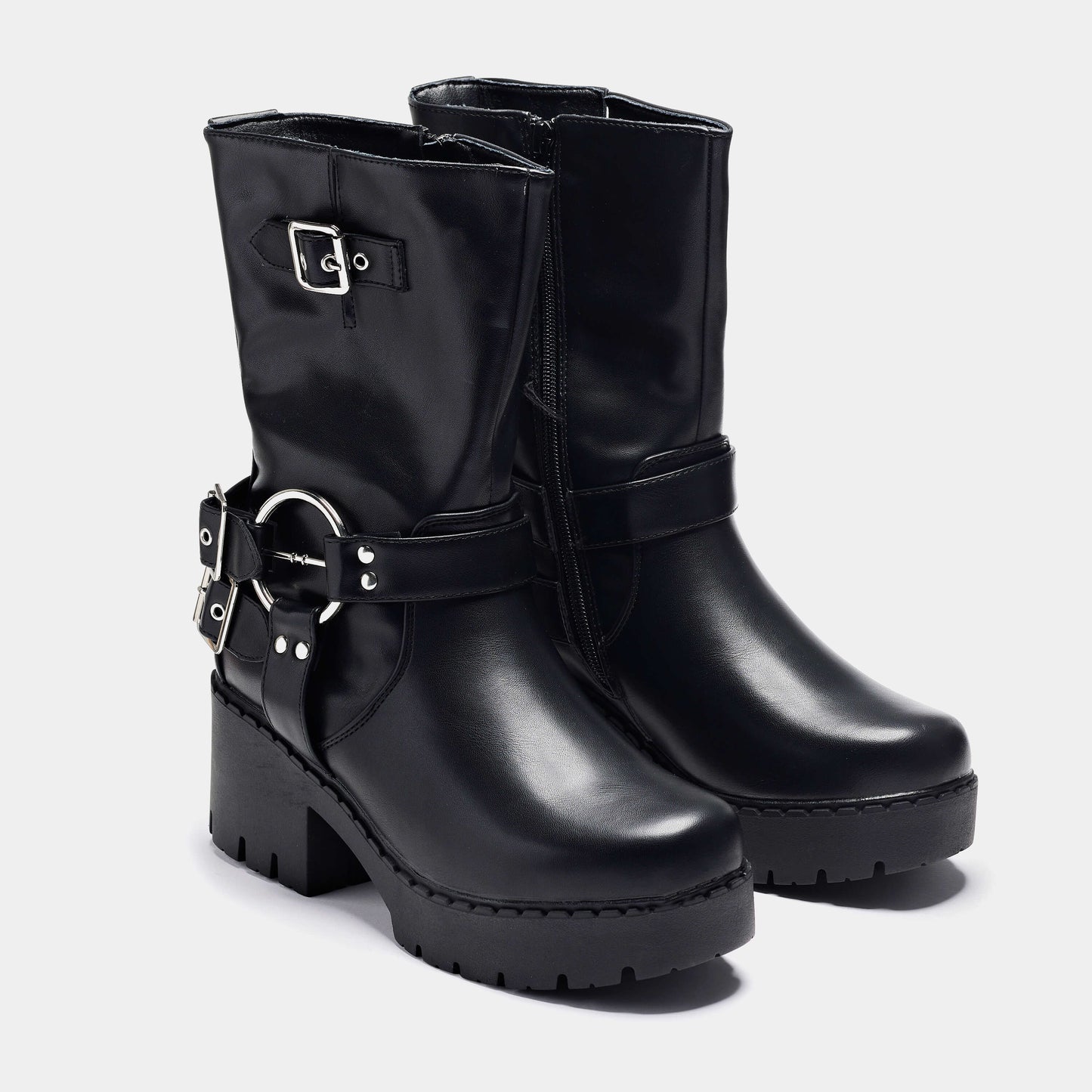 Oblivion Grunge Switch Boots - Ankle Boots - KOI Footwear - Black - Three-Quarter View