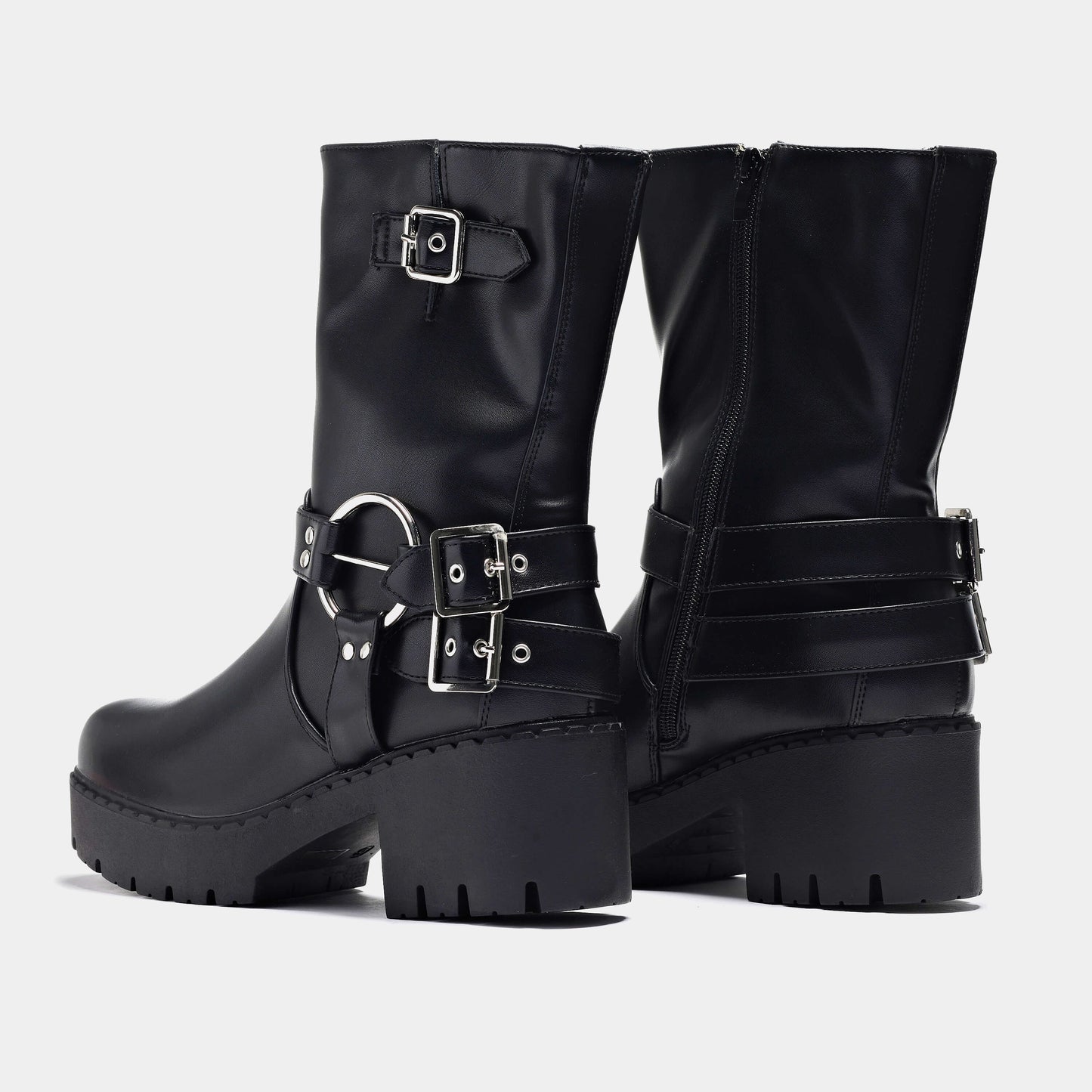 Oblivion Grunge Switch Boots - Ankle Boots - KOI Footwear - Black - Back View