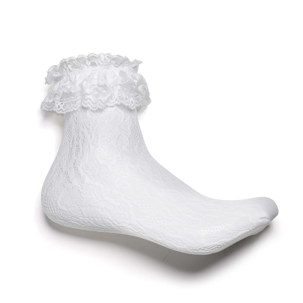 White Ruffled Socks Heiress White Lace Ruffle Socks – KOI footwear