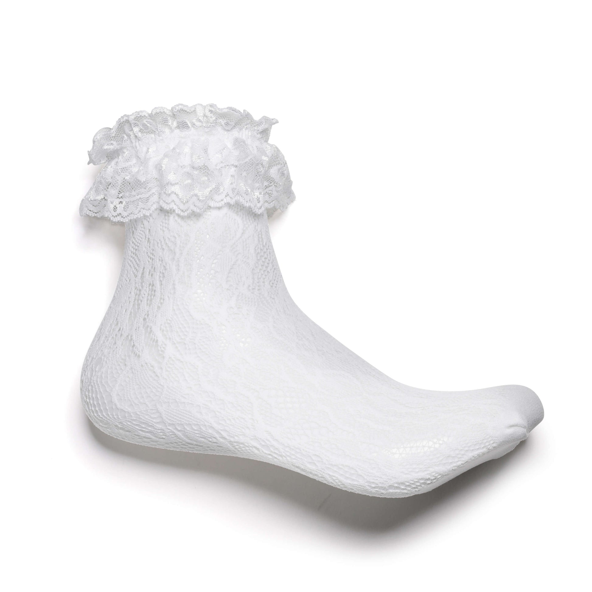 Heiress White Lace Ruffle Socks