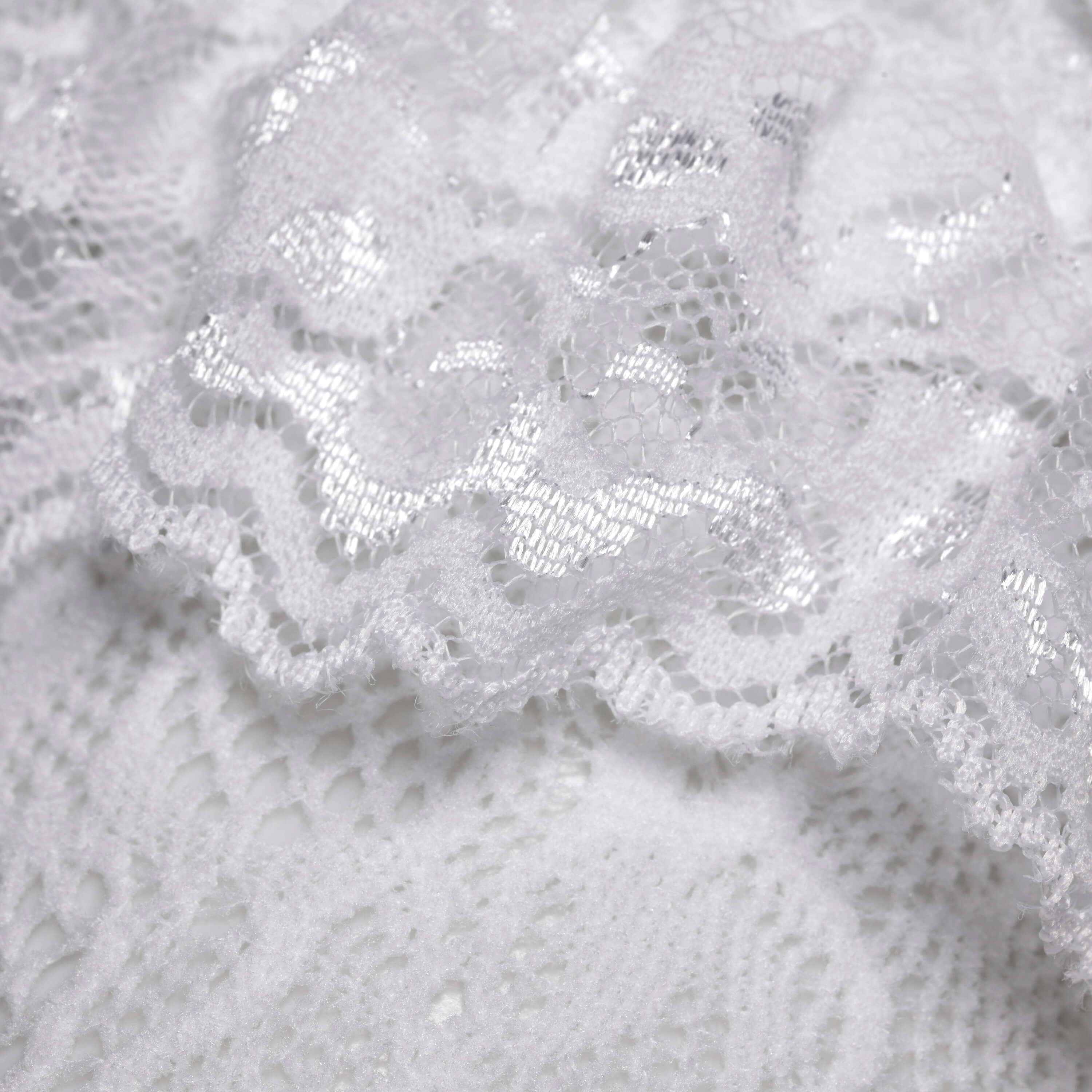 Heiress White Lace Ruffle Socks - Accessories - KOI Footwear - White - Material Detail