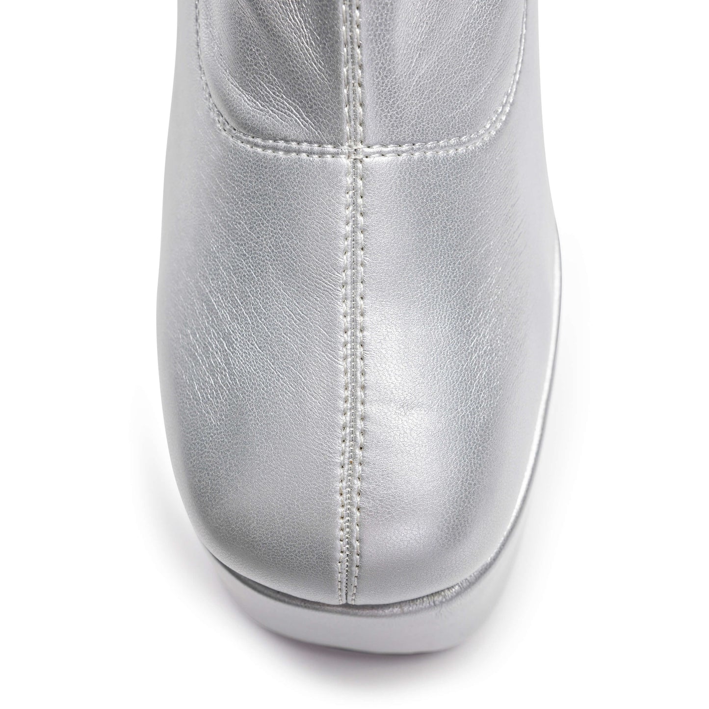 Delano Men's Silver Platform Heeled Boots - Ankle Boots - KOI Footwear - Silver - Top View