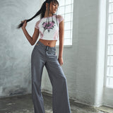 Gravity Pinstripe Baggy Pants - Charcoal Grey