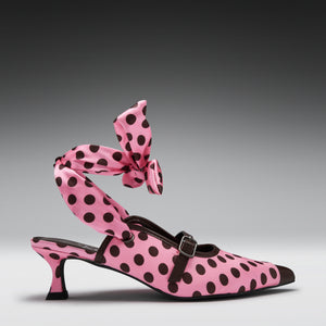 1950's Polka Dot Kitten Heels-Pink