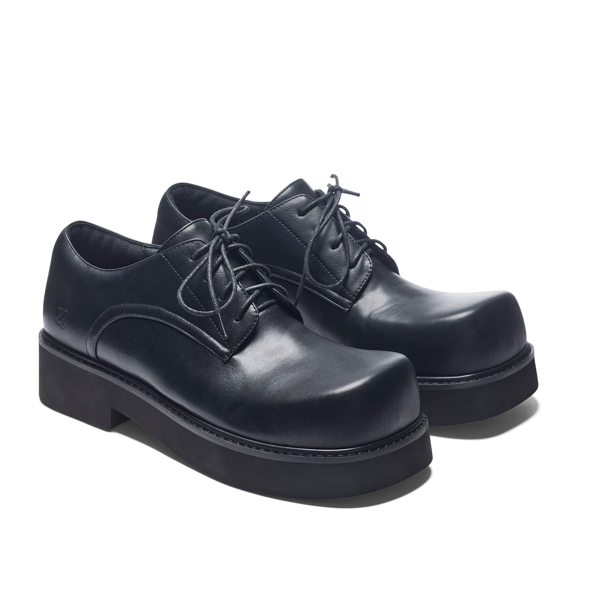 400% Oversized Derby Shoes - Black - Koi Footwear - Three-Quarter View
