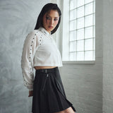 Wisp Cropped Long-Sleeve Shirt - White