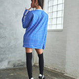 Pitch Please Oversized Shirt Dress - Navy