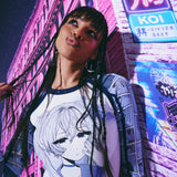 Dreamwave Anime-Print Bodysuit - Blue