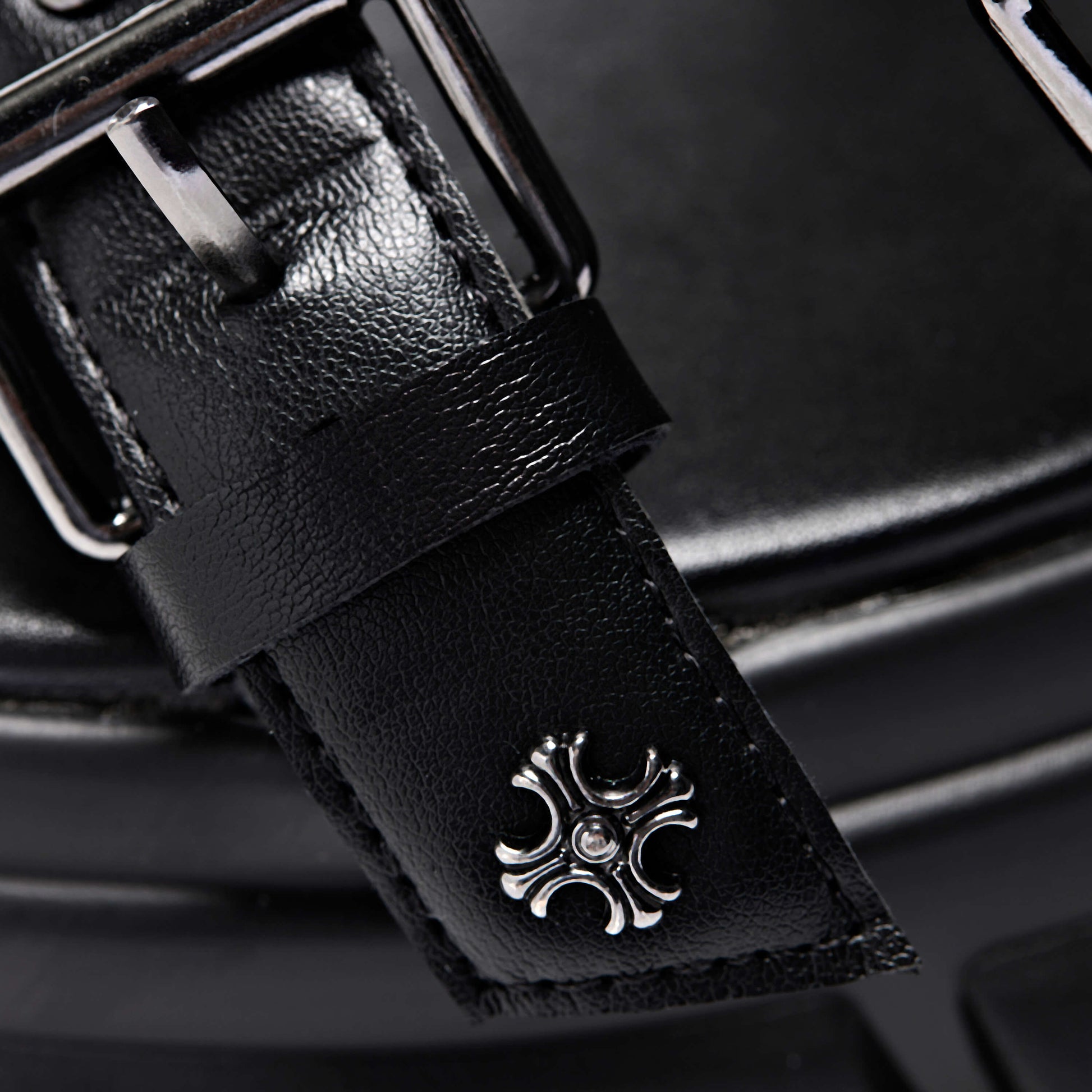 A Raining Vengeance Charm Platform Sandals - Sandals - KOI Footwear - Black - Buckle Detail