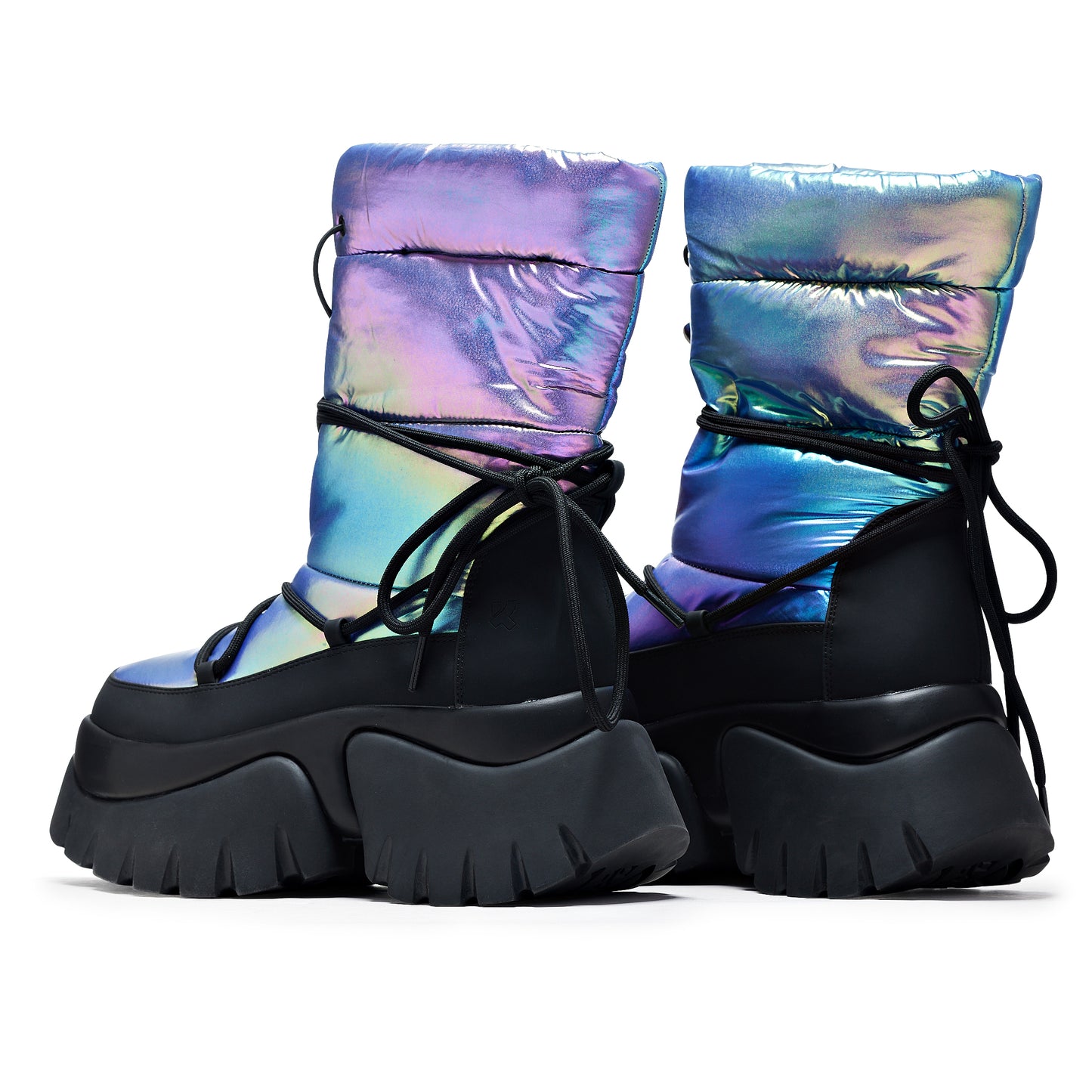 A Glass Mirage Snow Boots - Rainbow - Ankle Boots - KOI Footwear - Multi - Back View