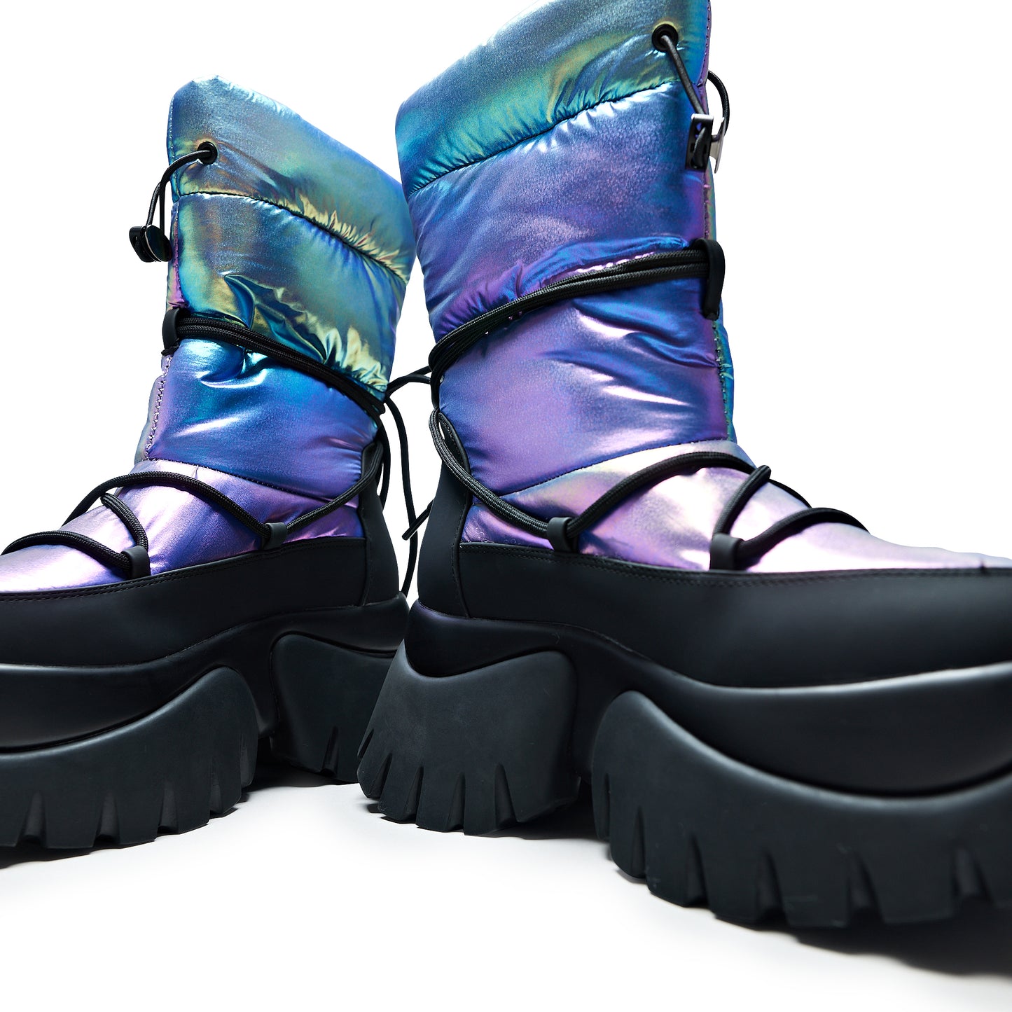 A Glass Mirage Snow Boots - Rainbow - Ankle Boots - KOI Footwear - Multi - Front Detail View
