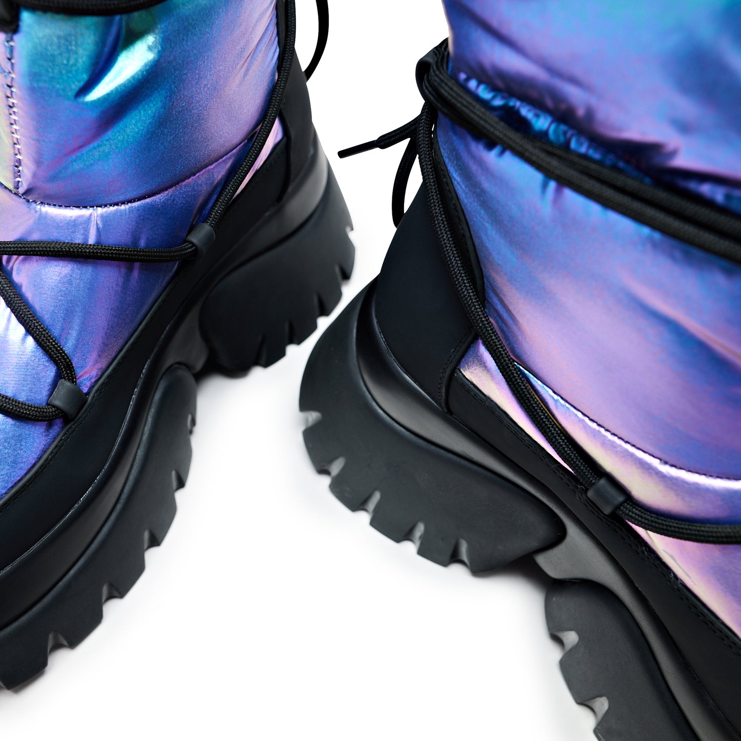 A Glass Mirage Snow Boots - Rainbow - Ankle Boots - KOI Footwear - Multi - Top Detail View
