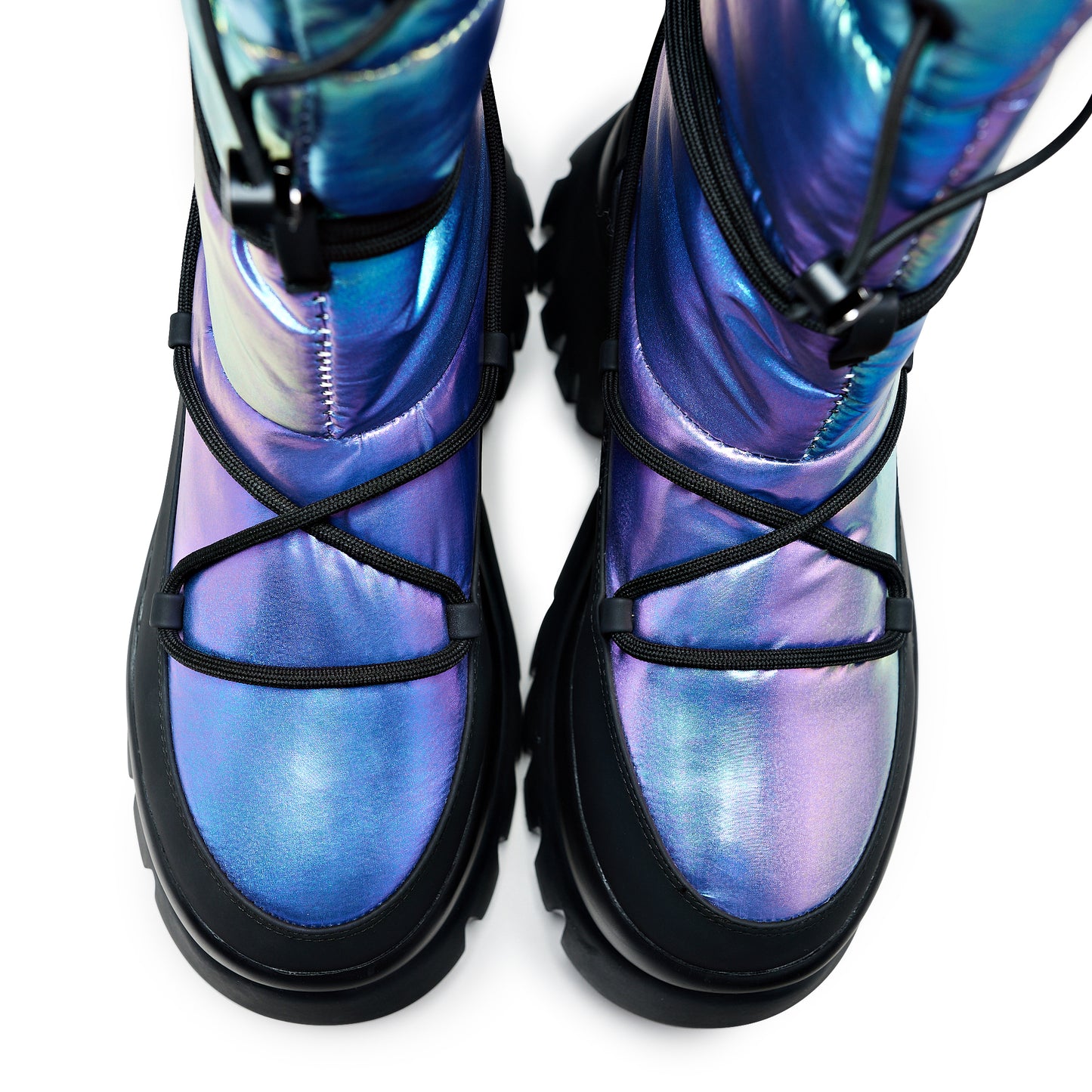 A Glass Mirage Snow Boots - Rainbow - Ankle Boots - KOI Footwear - Multi - Top View