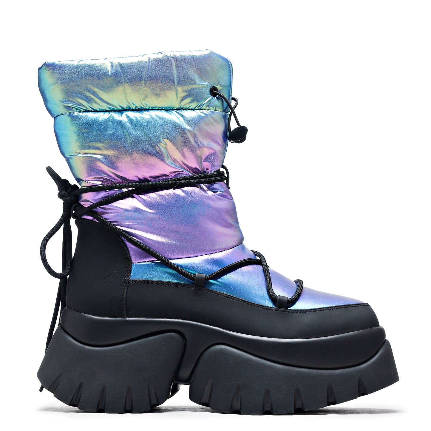A Glass Mirage Snow Boots - Rainbow - Ankle Boots - KOI Footwear - Multi - Side View