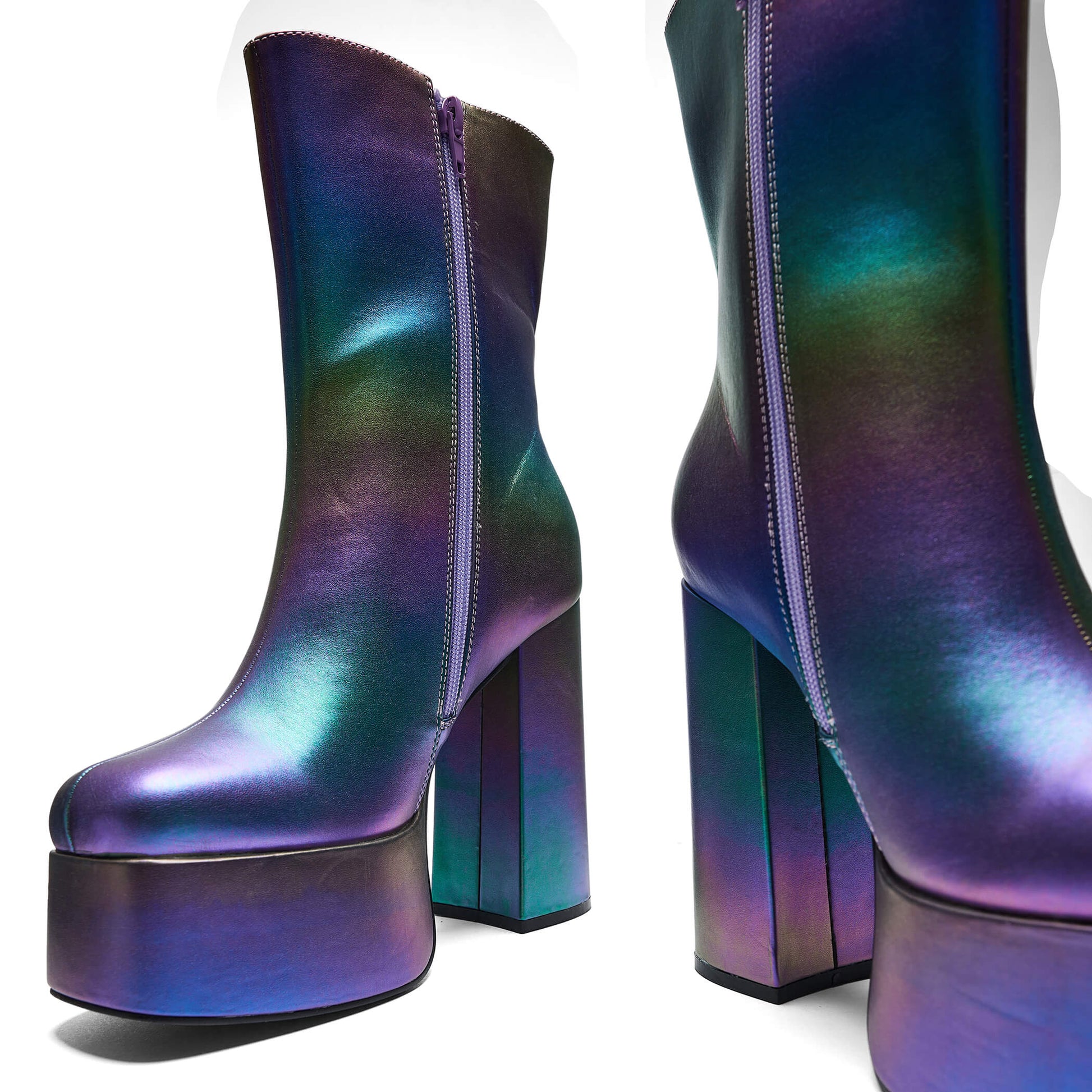 A Toiled Atmosphere Platform Boots - Neptune - Ankle Boots - KOI Footwear - Multi - Top View