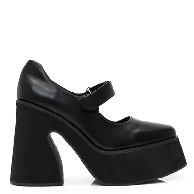 Black Patent Chunky Platform Mary Jane Shoes – KOI footwear