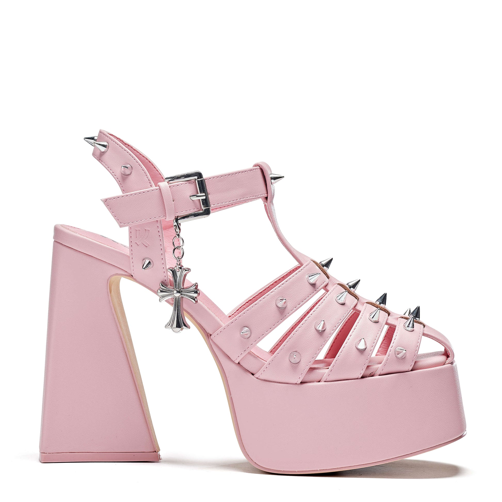 Angel Mist Pink Platform Heels - Shoes - KOI Footwear - Pink - Side View
