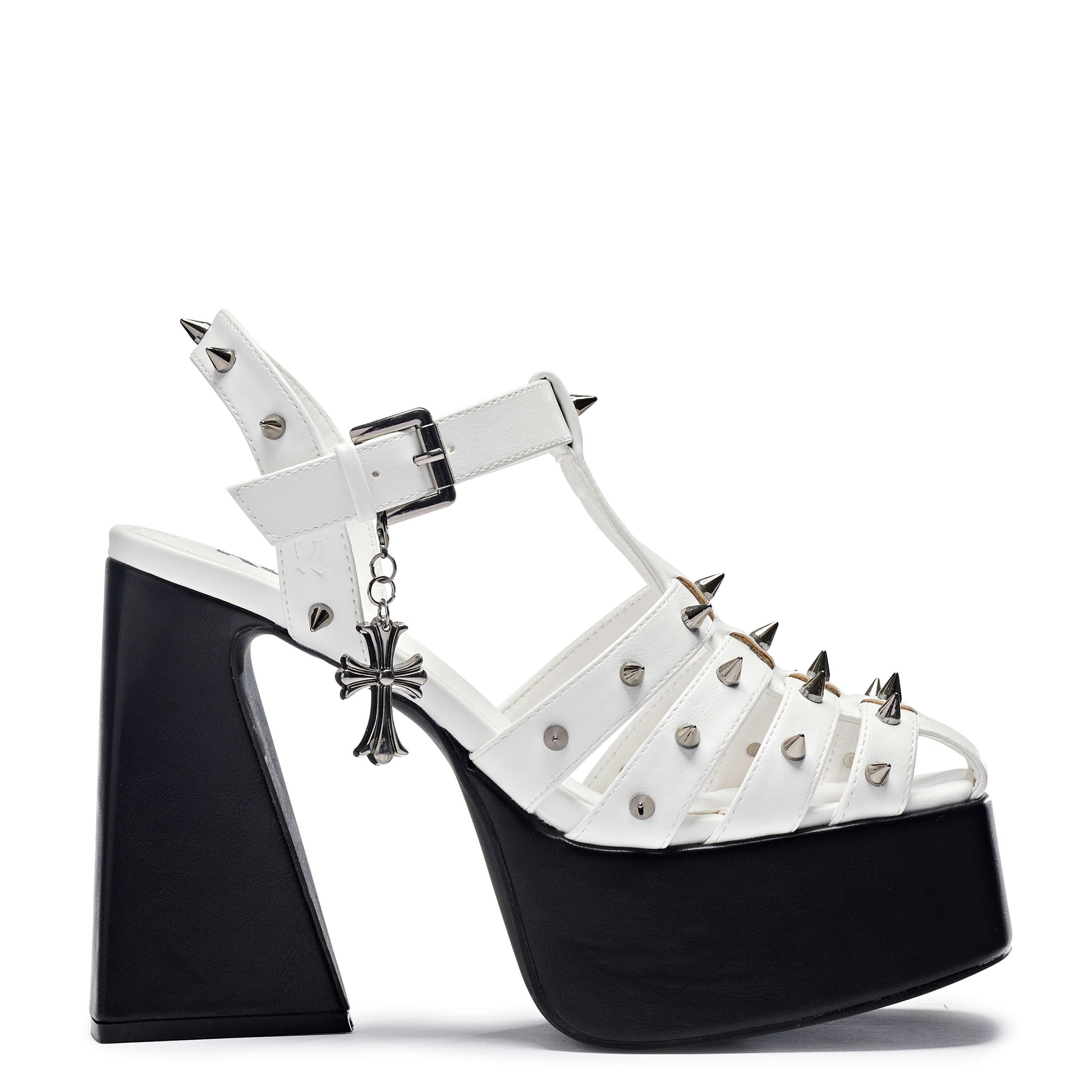 Angel Mist White Platform Heels - Shoes - KOI Footwear - White - Side View