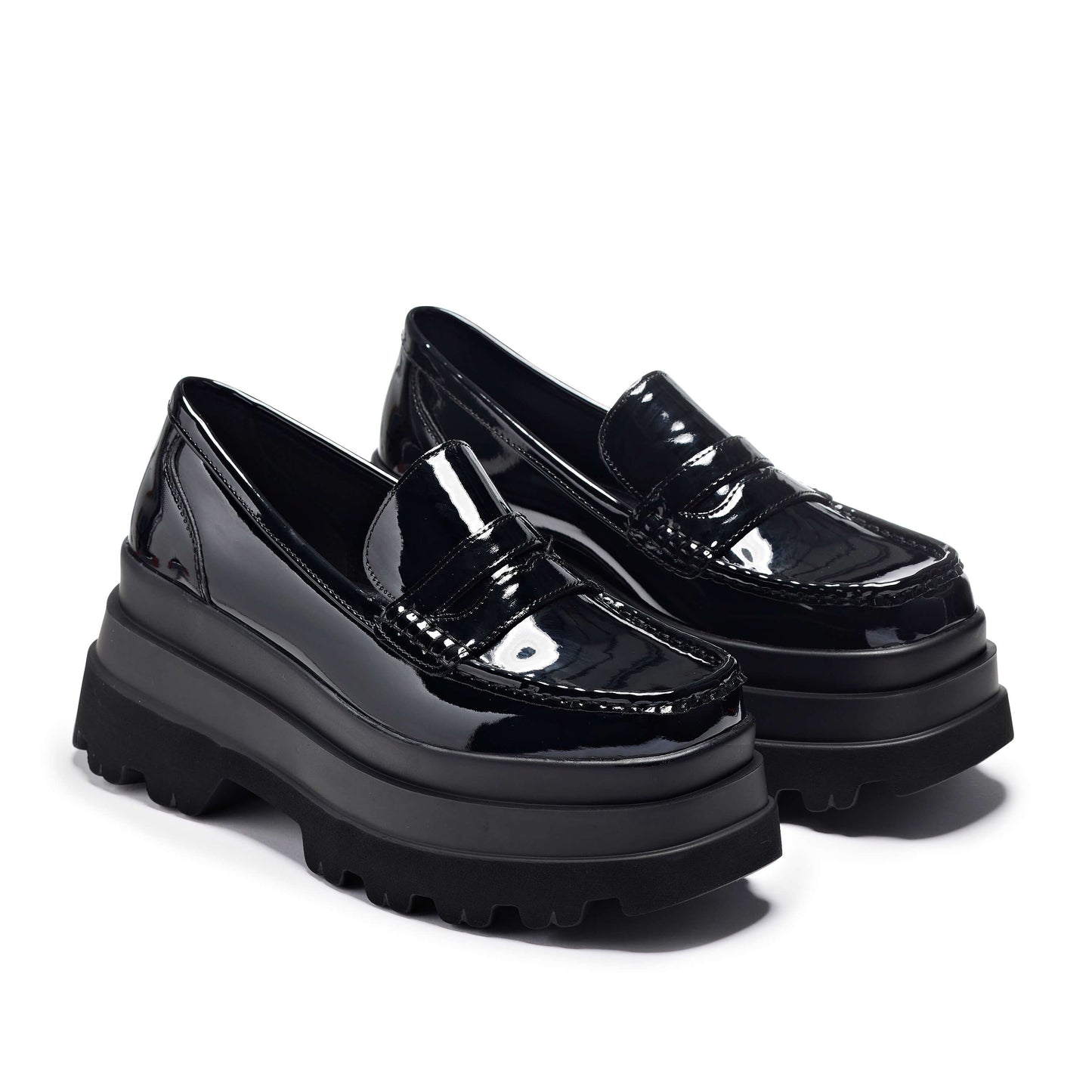 Arna Black Patent Trident Shoes - Shoes - KOI Footwear - Black - Three-Quarter View