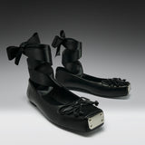 Blithe Metal Toe Ballet Flats- Black- PRE ORDER